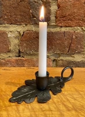 Forged Oak Leaf Candle Holder